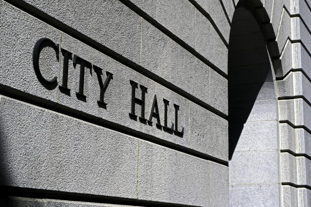 city hall, building, hall